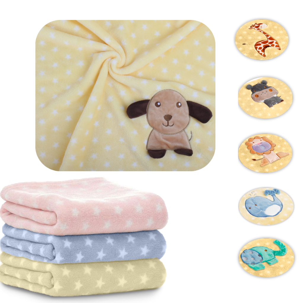 Manta Infantil Cobertor de Bebê Animais Menina Menino - Cobertinha Berço Criança Macia Que...