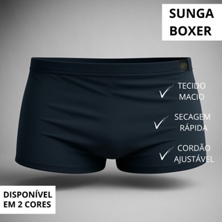 Sunga Masculina Lisa Boxer – Tecido Macio, Secagem Rápida e Alta Durabilidade em Oferta na Shopee