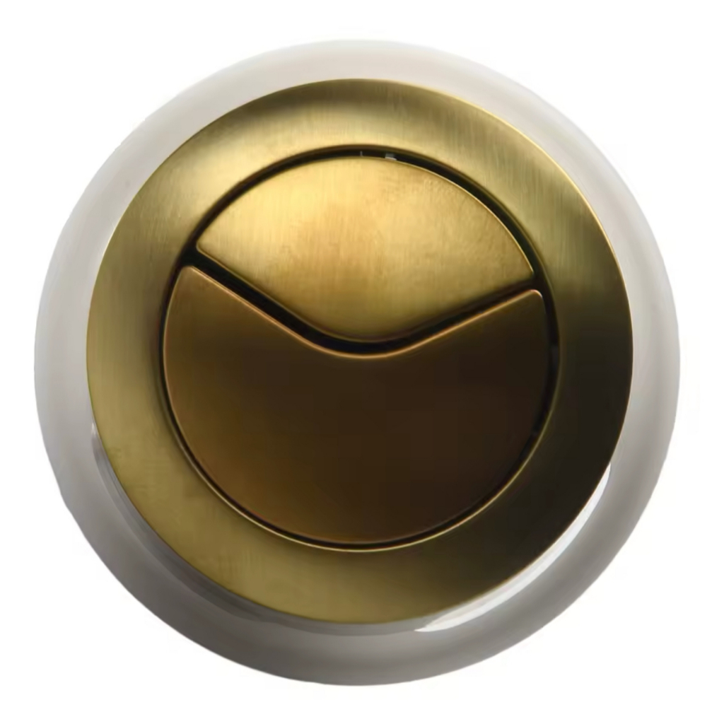 Botão Acionador Duplo Para Caixa de Descarga Acoplada Dualflush Icasa Deca Censi Dourado Escovado 38mm a 50mm