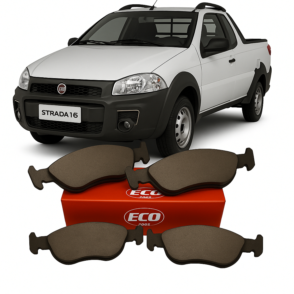 PASTILHA DE FREIO DIANTEIRA FIAT STRADA 1.4 1.6 1.8 ORIGINAL 2009 2010 2011 2012 2013 2014 2015 2016