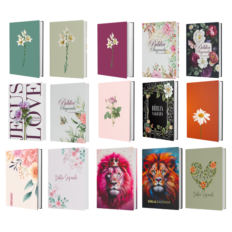 Bíblia Sagrada NVI | ACF | King James BKJ - Capa Dura com Fitilho - Letra Média e Grande - Books & Magazines
