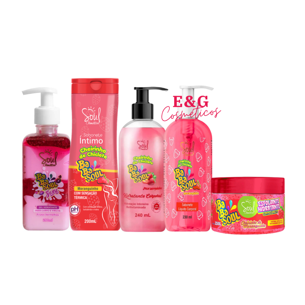 Kit 05 Itens Babasoul Cheirinho de Chiclete Soul Cosméticos