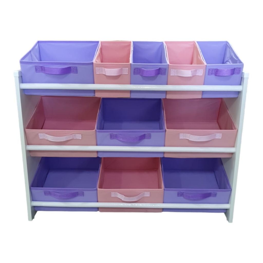 Organizador de Brinquedos Montessoriano Rosa E Lilás 11 Caixas em Oferta na Shopee