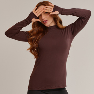 Blusa Manga Comprida Feminina Gola Alta Cacharrel Segunda Pele Dedeira em Oferta na Shopee