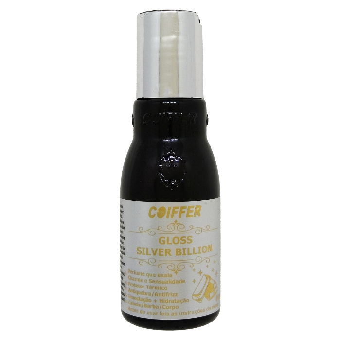 ÓLEO GLOSS SILVER BILLION COIFFER 80ML (Umectação + Hidratação, Protetor Térmico)