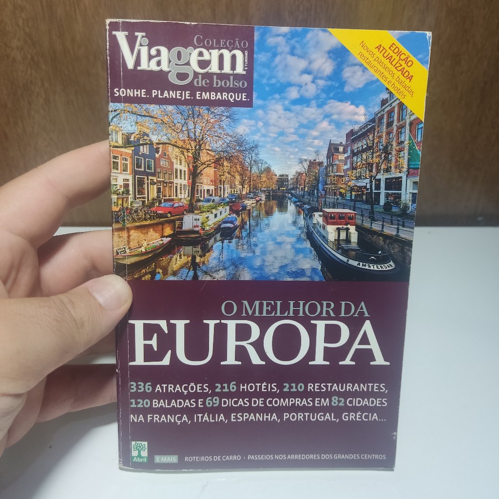 Livro O Melhor da Europa, Coleção Viagem de bolso, editora abril, em bom estado de conservação