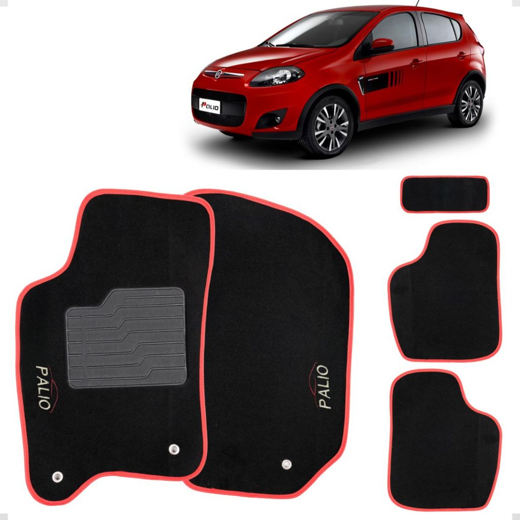 Jogo De Tapete - Carpete - Fiat Palio 2008 - 2021 Bordado - Automóvel - Carro