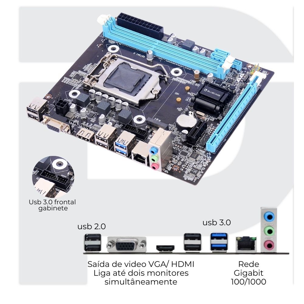 Kit Gamer Intel I7 4790 Memória 16gb Ram Rede Gigalan Usb 3.0 Upgrade Placa Mãe H81 NVME M2 e Cooler