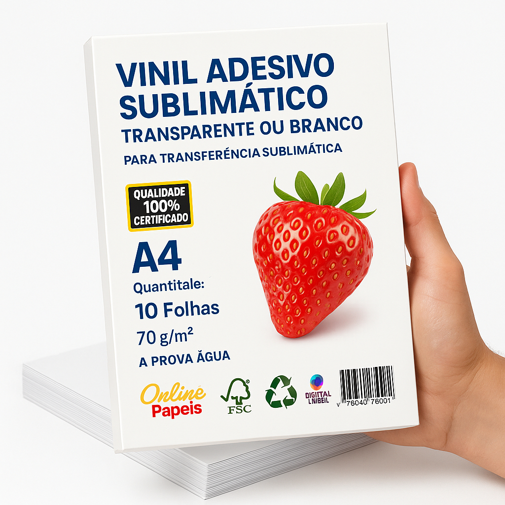 Vinil Sublimatico Transparente ou Branco Adesivo A4 10 Folhas em Oferta na Shopee