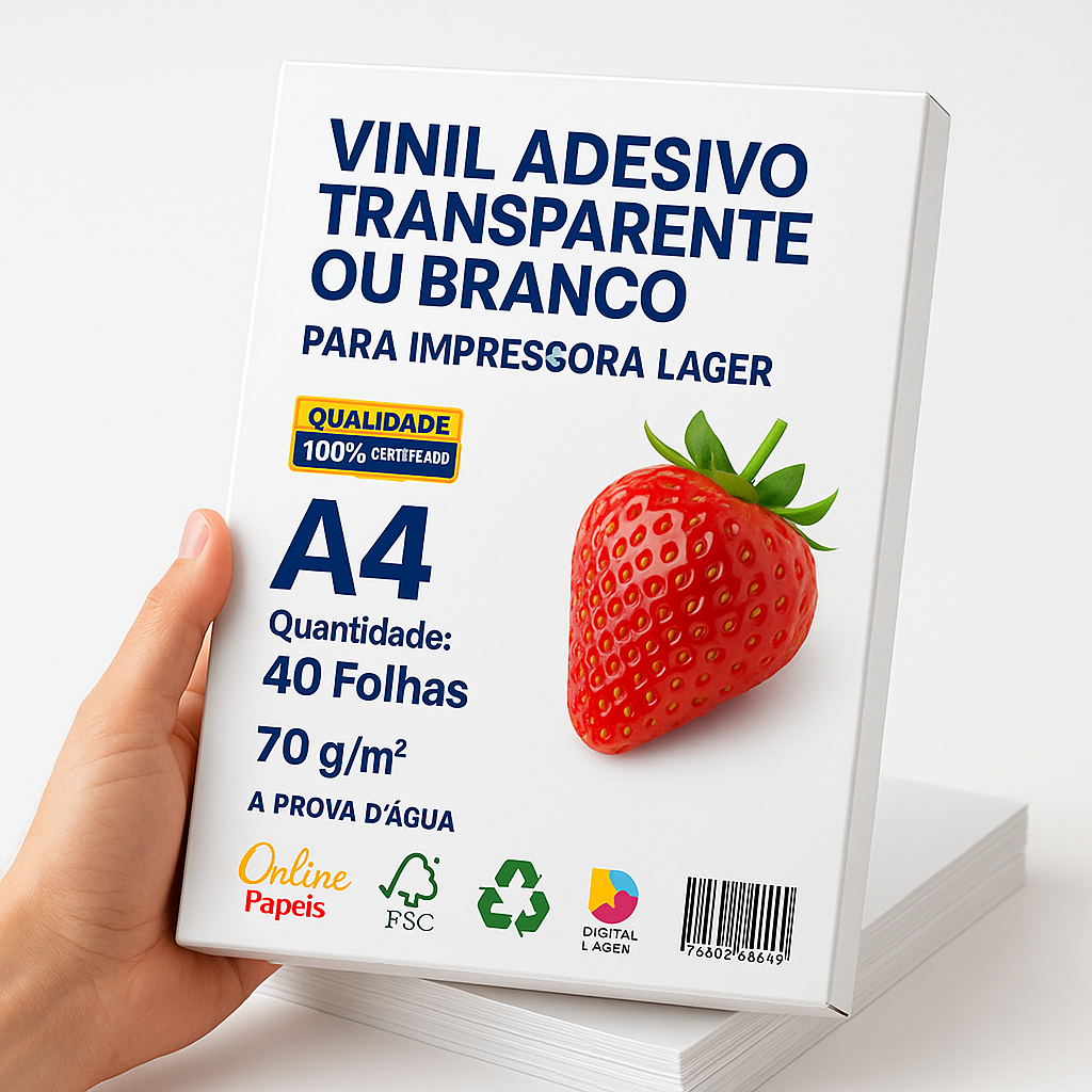 Vinil Adesivo A4 A prova d’água Impressora laser 40 folhas em Oferta na Shopee