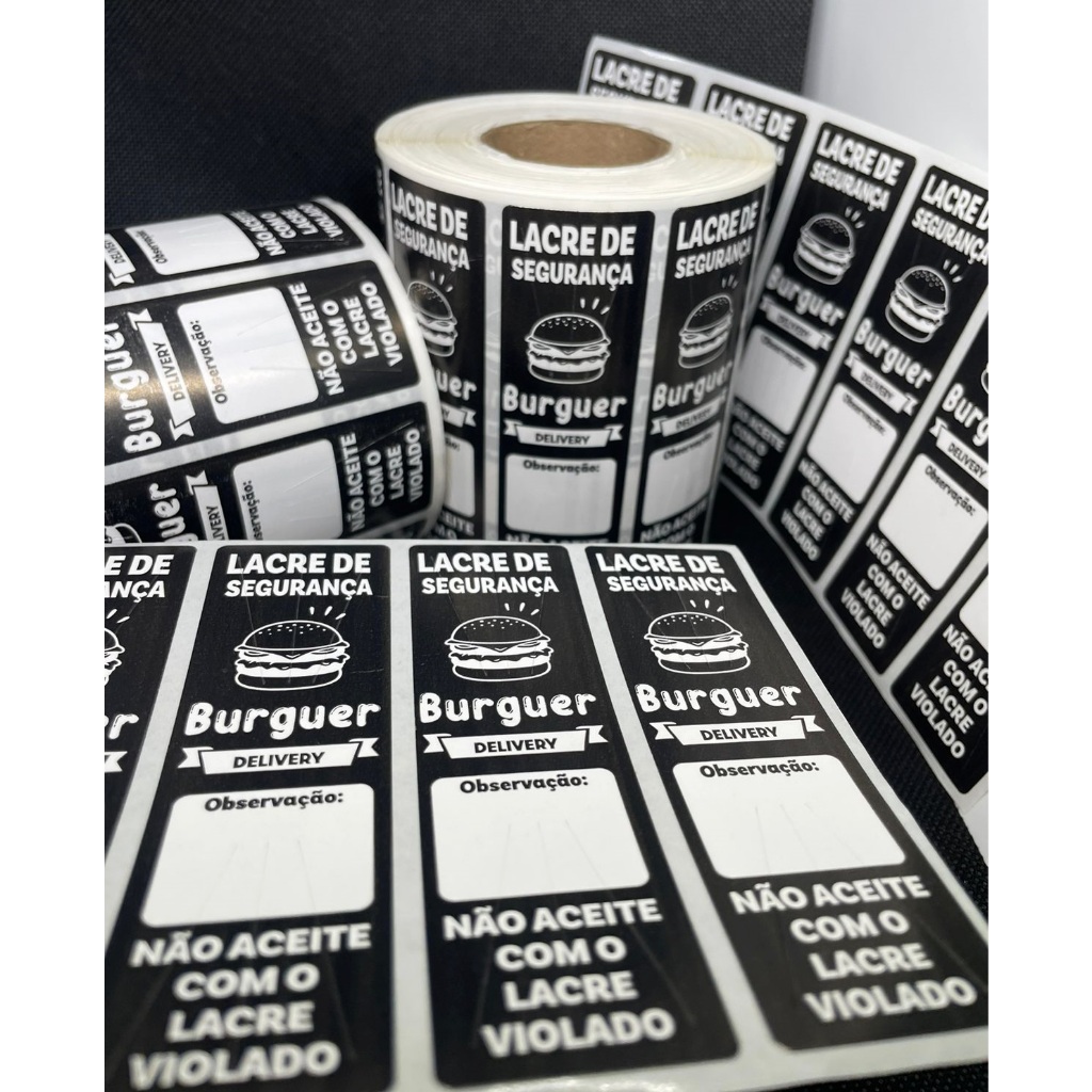 LACRE DE SEGURANÇA HAMBÚRGUER 10x3 cm 1.000 Etiquetas em Oferta na Shopee