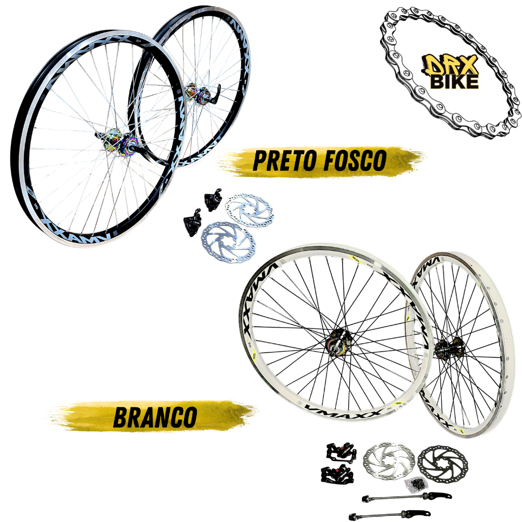Par De Roda Aro 26 Vmaxx Com Freio a Disco Cubo Camaleão DRX BIKE