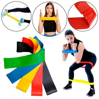 Kit 5 Faixas Elasticas Para Exercicio Crossfit Para Fazer Treino Em Casa Academia Fisioterapia