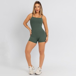 Macaquinho Poliamida Academia Fitness  Verde MC215 em Oferta na Shopee