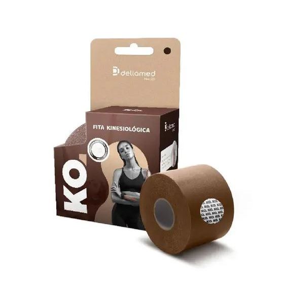 Fita Kinesiológica K.O Bown Sugar Marrom Dellamed