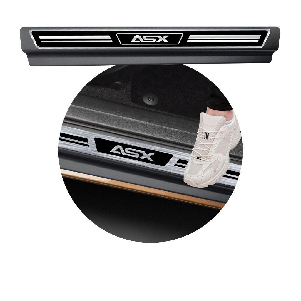 Jogo Soleira Premium Elegance Mitsubishi Asx 2011 em Diante - 4 Portas ( Vinil + Resinada 8 Peças )