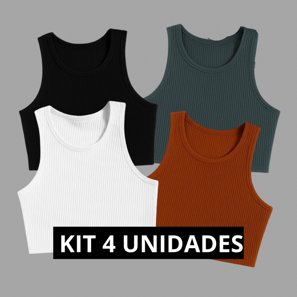Kit Com 4 Croppeds Regata Canelada