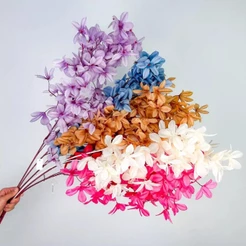 Grande Flor de Plumeria Nova Versão 90 cm Flores Artificiais Decoração Galho - BH802484