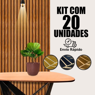 Kit ATÉ 5,10,15 E 20 Revestimentos Ripados Adesivos - Painel Decorativo de Parede MDF 45x11cm Moderno em Oferta na Shopee