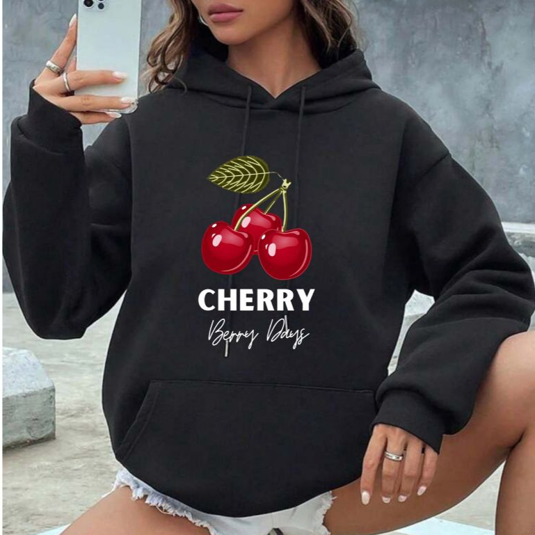 Moletom Canguru Unissex Masculino e Feminino Flanelado Blusa de Frio Promoção Lançamento Cherry