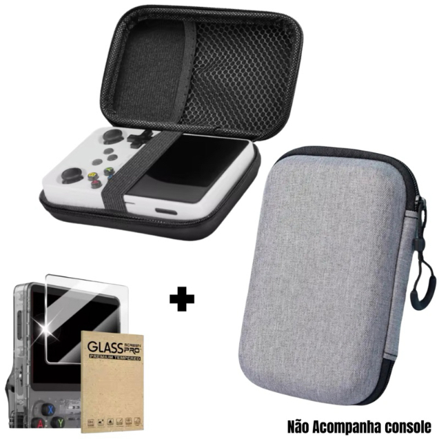 Case Armazenamento Para Console Portátil R36S/R35S Com Película de vidro