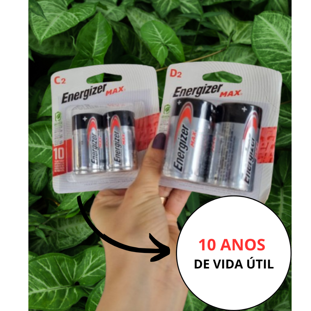 Pilha Alcalina Grande Tipo C D com 2 unidades na cartela Energizer Longa Duração