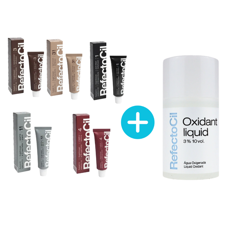 Kit Tinta Refectocil + Oxidante Líquido 100ml Para Sobrancelhas Cilios Barba Bigode em Oferta na Shopee