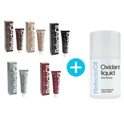Kit Tinta Refectocil + Oxidante Líquido 100ml Para Sobrancelhas Cilios Barba Bigode