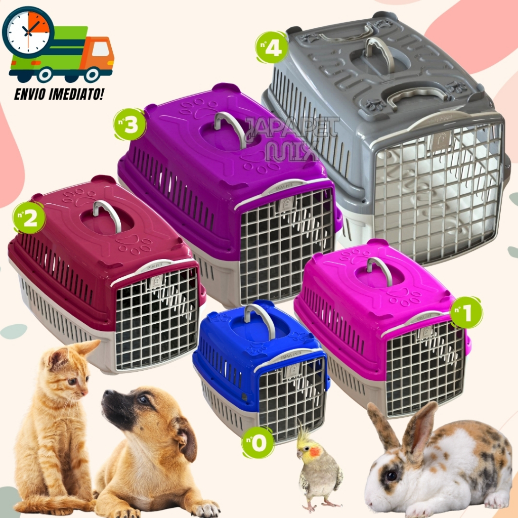 Caixa de Transporte Para Pets Cães e Gatos Filhotes Pequeno Médio e Grandes nº0 até nº04 Promoção em Oferta na Shopee