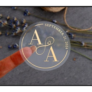 100 Adesivo Personalizado Etiqueta Transparente com estampa Metalizada Dourada ou Prata 3,4,5mm em Oferta na Shopee