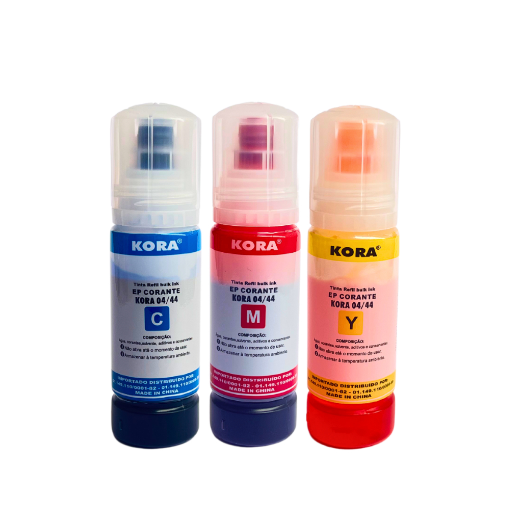 Kit 3 Tintas Coloridas Para Epson T544 L3150 L3110 L3210 L5190