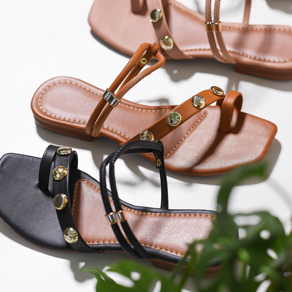 Rasteirinha Feminina Estilo Boho Chick Sandália Rasteira Com Traseiro Dia a Dia Casual Lançamento
