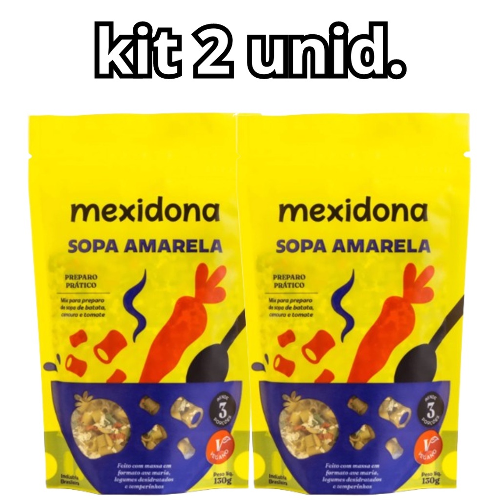 KIT 2 unid Sopa Amarela com Macarrão Funcional Mexidona 130g