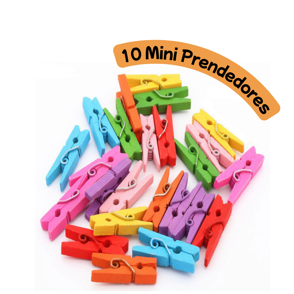 kit com 10 Mini prendedor colorido para polaroide e mural de fotos