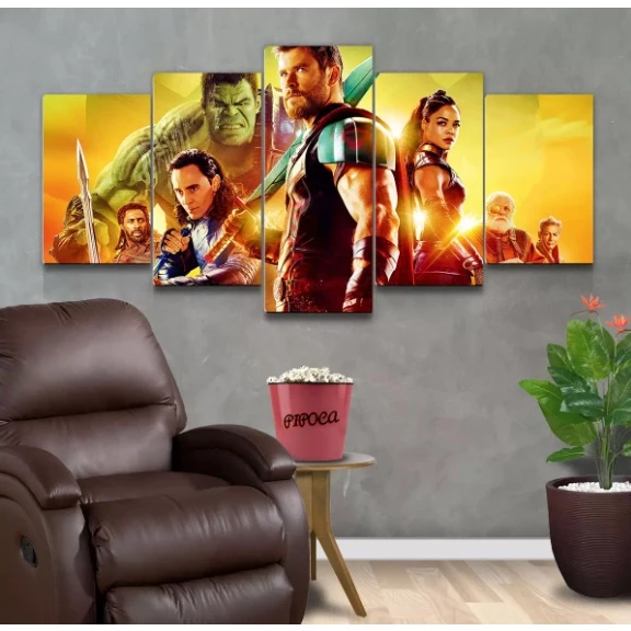 Quadro Decorativo Thor Ragnarok Marvel Herói Martelo Batalha Asgard Poder Ação