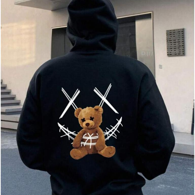 Moletom Canguru Urso Com Sorriso Unissex Masculino e Feminino Flanelado Com Capuz Blusa de Frio Promoção Lançamento