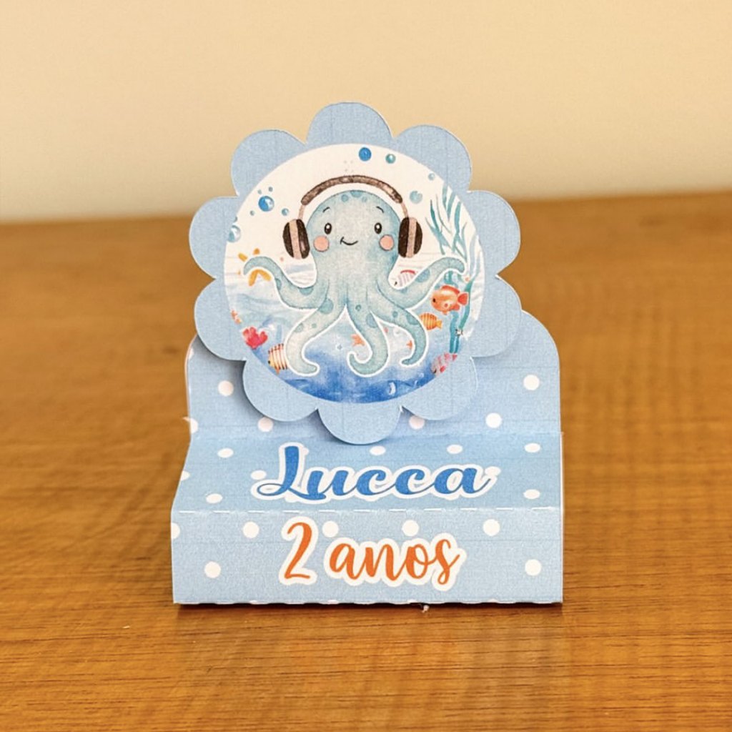 Porta Bis Duplo Personalizado | Chá de bebe | Lembrancinha Fundo do Mar