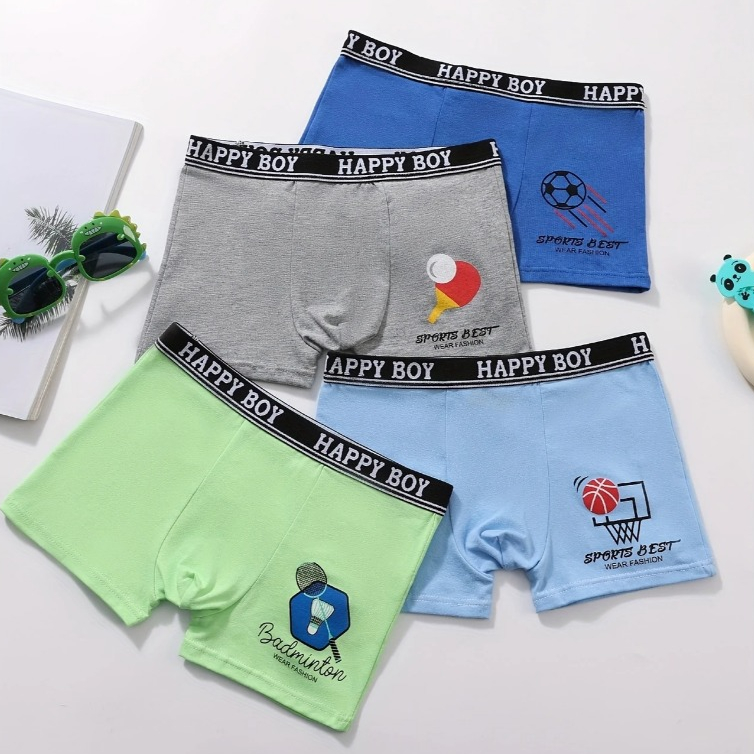 Kit 3 Cueca Box Boxer Infantil Algodão Conforto Roupa Menino Boy Kids