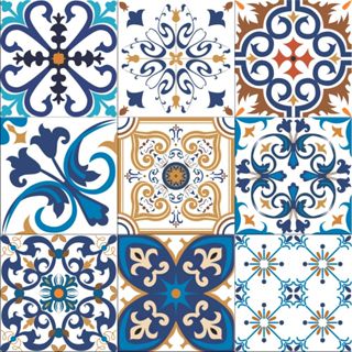 Azulejo Português Coimbra Decorativo Kit 9 Peças de 15x15cm. em Oferta na Shopee