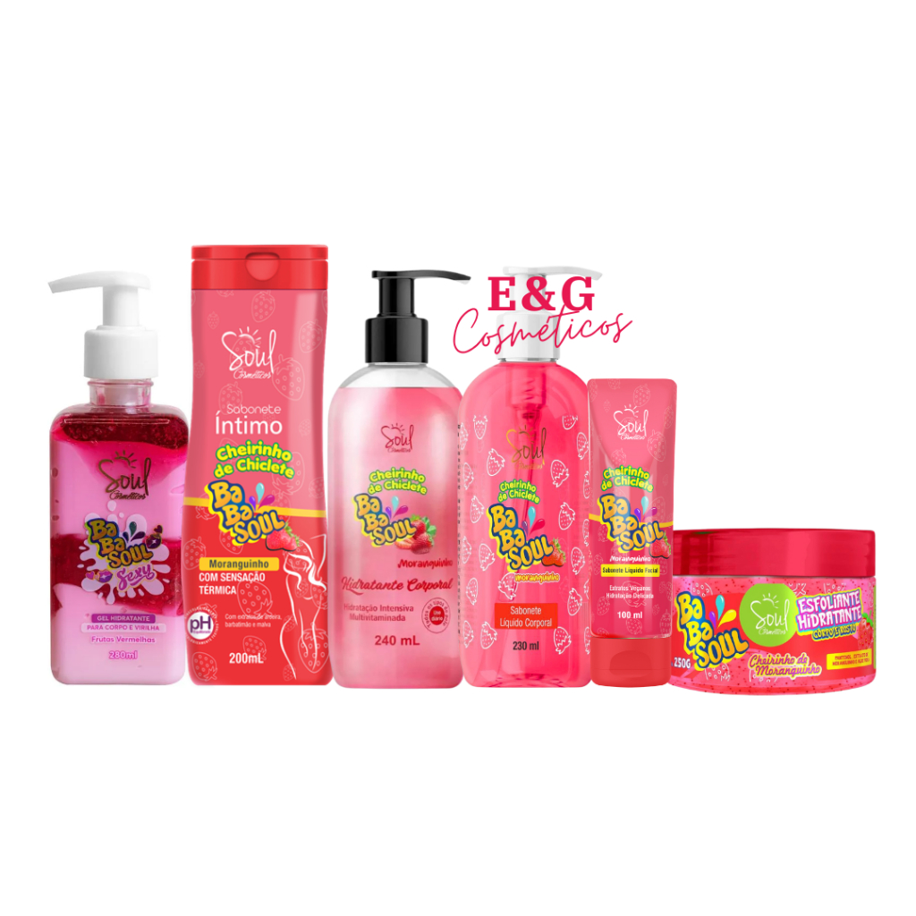 Kit 06 Itens Babasoul Cheirinho de Chiclete Soul Cosméticos em Oferta na Shopee