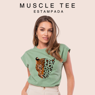 Camiseta Feminina Estampada Regata Muscle Tee Algodão em Oferta na Shopee