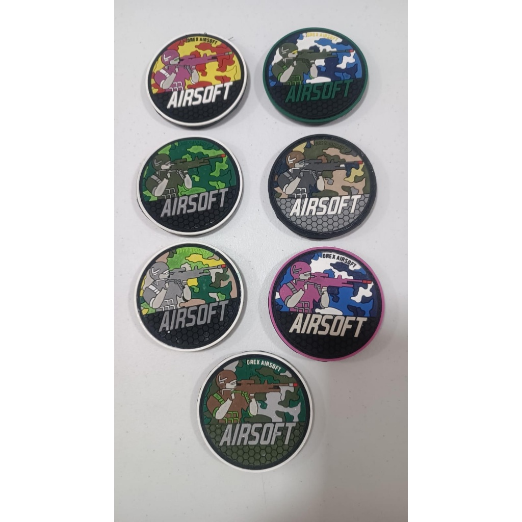 7x Patch Emborrachado Costurado Velcro 8x8cm Airsoft Tatico