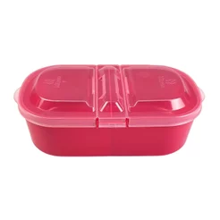 Marmita Fit com 2 Divisões Rosa Queima de Estoque para Refeição e Lanche Cozinha Prática
