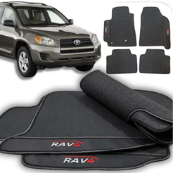 Kit Tapete Borracha Carro Rav4 2006 2007 2008 2009 2010 2011 2012 Exclusivo Resistente cor preta
