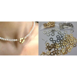 Fecho Flor T em Metal - Kit com 10 Pares (Prata e Dourado) 🌸 em Oferta na Shopee