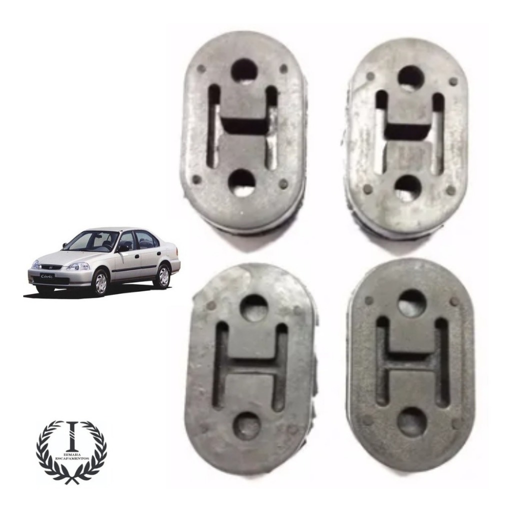 Jogo Borracha / Coxim Escapamento Honda Civic 97/00 4 Peças