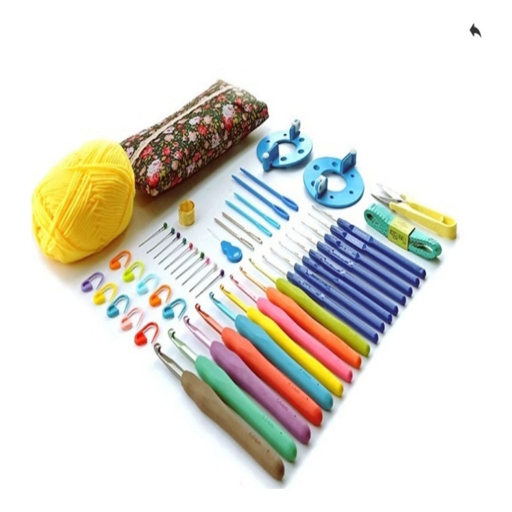 Kit Crochê Premium Amigurumi 16 Agulhas Com Estojo Acessórios KIT-CROCHE PREMIUM Oferece Todas