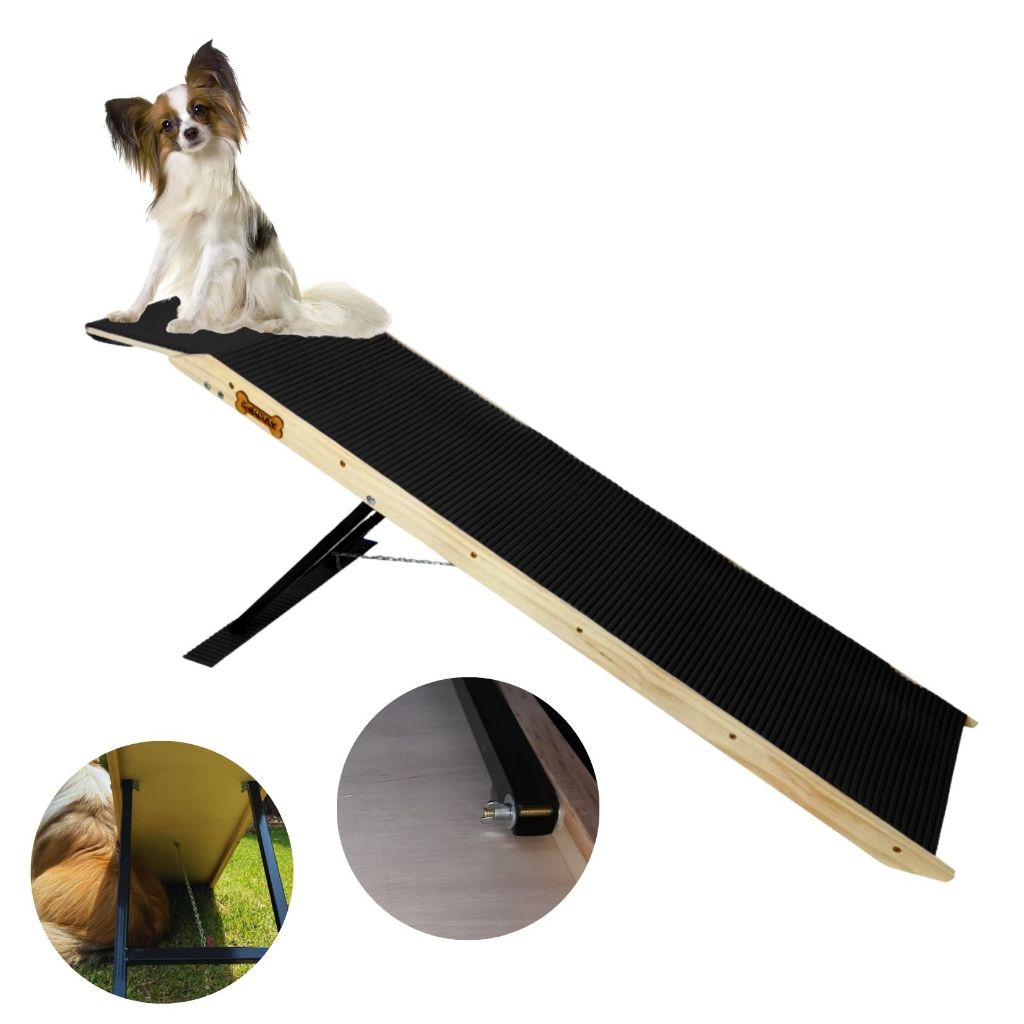Rampa Escada Pet Até 15kg - 48 à 75 de altura c Antiderrapante - Para camas altas - Top Plus 150