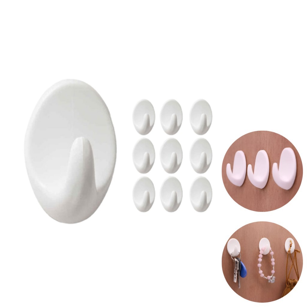 Kit Até 27 Ganchos Adesivo Plástico Parede Toalha Cozinha Banheiro em Oferta na Shopee