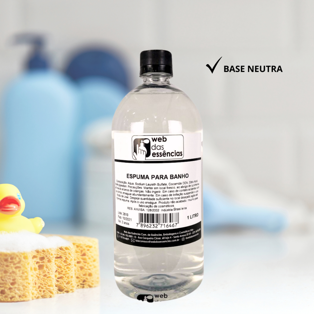 ESPUMA para BANHO - BASE NEUTRA ( 1 Litro ) - em Oferta na Shopee